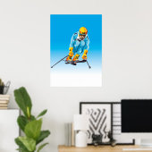 Poster Downhill Skier Jumping Winter Sport (Heimbüro)