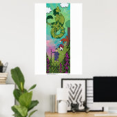Poster - Drachen im Wald (Heimbüro)