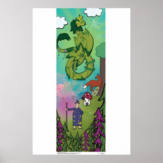 Poster - Drachen im Wald (Vorne)