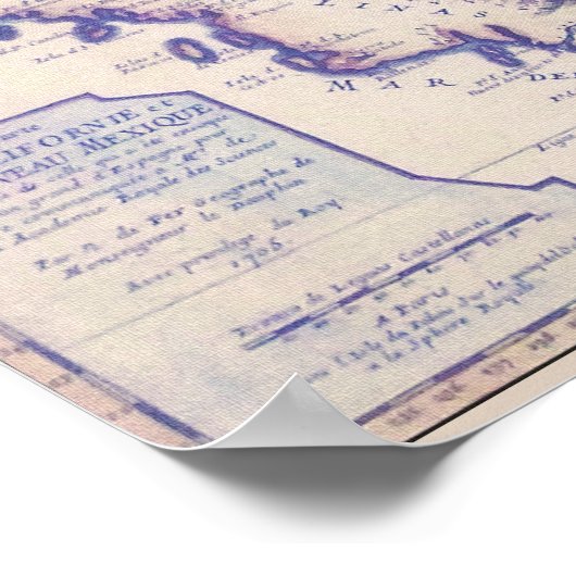 Poster/Druck 1705 Kalifornien und New Mexico Poster (Ecke)