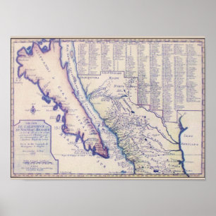 Poster/Druck 1705 Kalifornien und New Mexico Poster