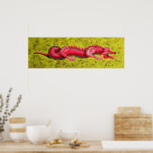 Poster-Druck des Red Chinese Dragon Poster (Küche)