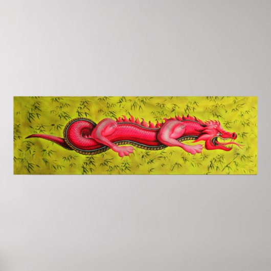 Poster-Druck des Red Chinese Dragon Poster (Vorne)