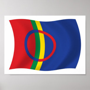 Poster Druck Flagge des samischen Volkes