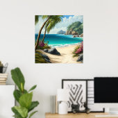 Poster drucken vom tropischen Strand (Heimbüro)