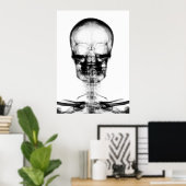 POSTER/DRUCKER X-RAY VISION SKELETON SKULL - B&W POSTER (Heimbüro)