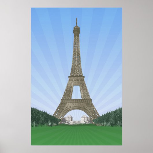 Poster: Eiffelturm Paris: Vector Zeichnend Poster (Vorne)