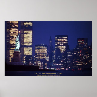 Poster / Ein Abend-Blick auf die New Yorker Skylin