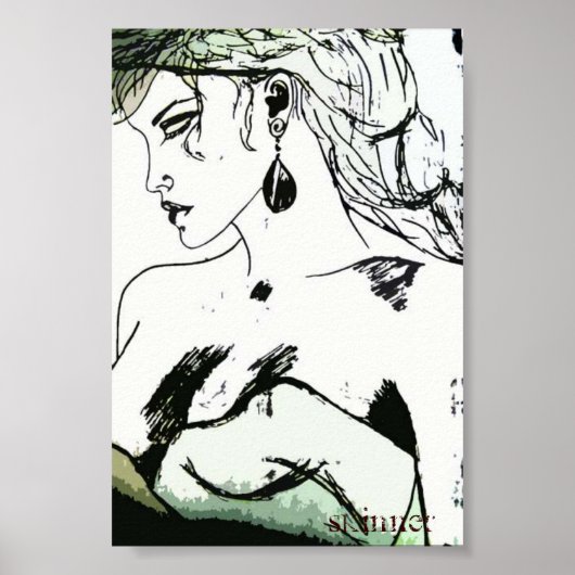 Poster einer Frau, Seitenprofil (Vorne)
