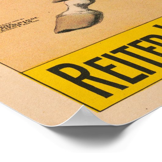 Poster eines auf Pferd Stehenden Mannes (Ecke)