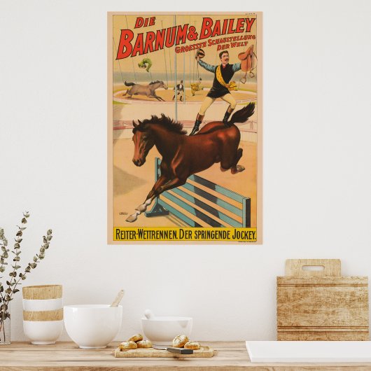 Poster eines auf Pferd Stehenden Mannes (Küche)