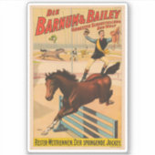 Poster eines auf Pferd Stehenden Mannes Aufkleber (Vorderseite)