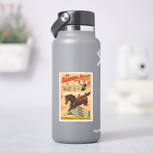 Poster eines auf Pferd Stehenden Mannes Aufkleber (HydroFlask)