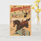 Poster eines auf Pferd Stehenden Mannes Karte (Gelbe Blume)