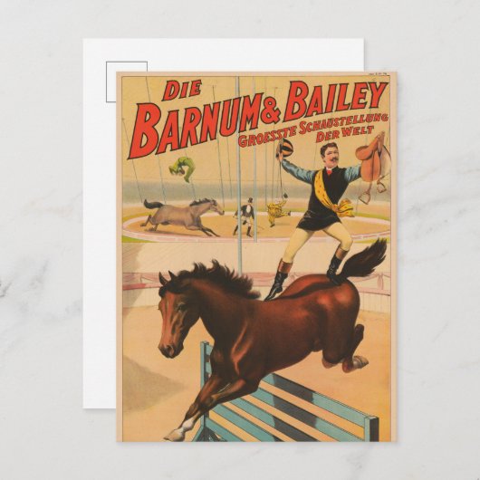 Poster eines auf Pferd Stehenden Mannes Postkarte (Vorne/Hinten)