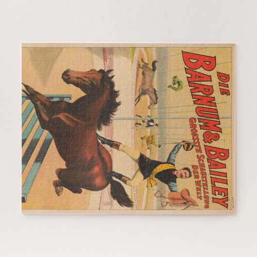 Poster eines auf Pferd Stehenden Mannes Puzzle (Horizontal)