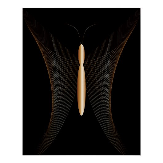 Póster elegante de mariposa abstracta poster (Vorderseite)