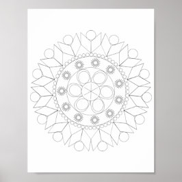 Poster - Elegantes Mandala Muster in Farbe
