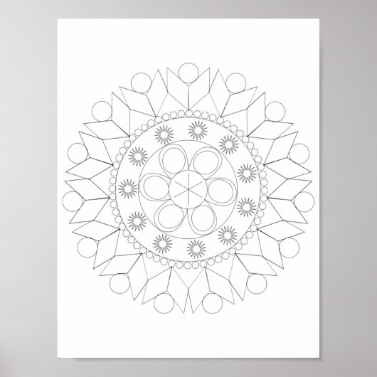 Poster - Elegantes Mandala Muster in Farbe (Vorne)