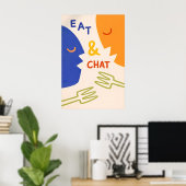 Poster Essen und Plaudern, Moderne Abstrakte Küche (Heimbüro)