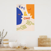 Poster Essen und Plaudern, Moderne Abstrakte Küche (Küche)