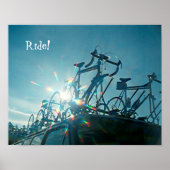 Poster - Fahrräder mit Regenbogenlängen (Vorne)