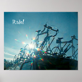 Poster - Fahrräder mit Regenbogenlängen