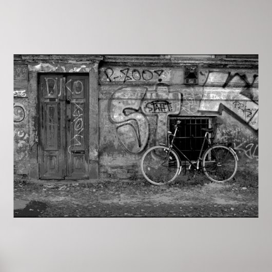 Poster - Fahrradleerung gegen Wand (Vorne)