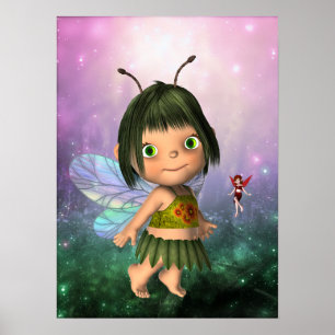 Poster Fantasy-Kunst Kleine Feen-Mädchen