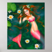 Poster-Fantasy-Meerjungfrau im Wasser, im See Poster (Vorne)
