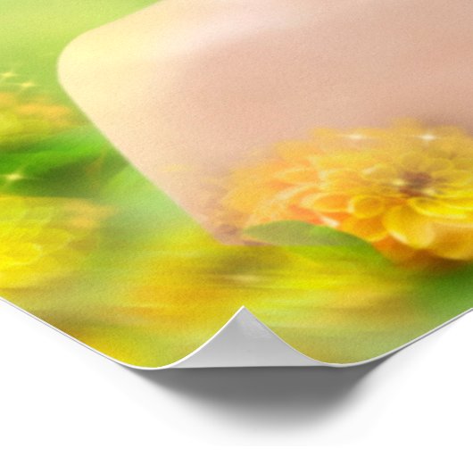 Poster Fantasy Schöne Fee Frühling mit Blume (Ecke)