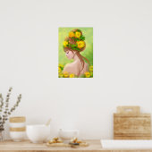Poster Fantasy Schöne Fee Frühling mit Blume (Küche)