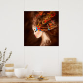 Poster Fantasy Schöne Frühjahrsschmetterling (Küche)