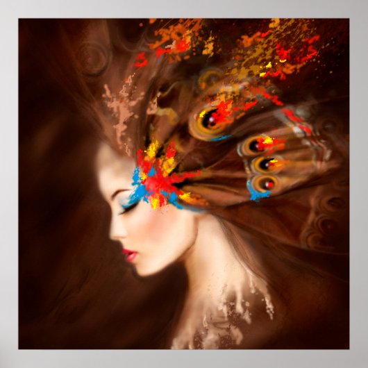 Poster Fantasy Schöne Frühjahrsschmetterling (Vorne)