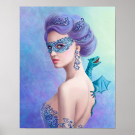 Poster Fantasy Winter Frau, schöne Schneekönig