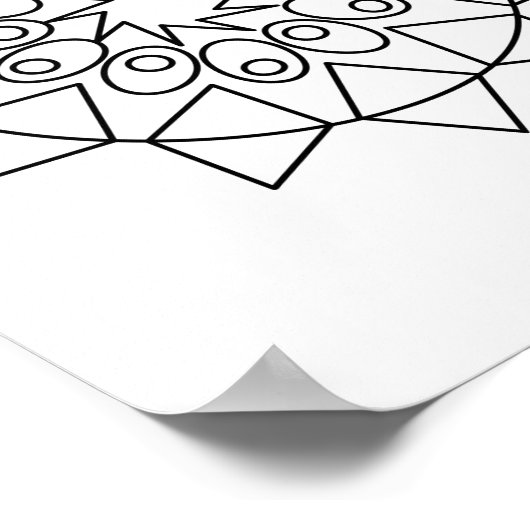 Poster - Farbe in diesem einfachen Mandala-Design (Ecke)