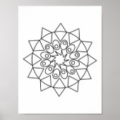 Poster - Farbe in diesem einfachen Mandala-Design (Vorne)