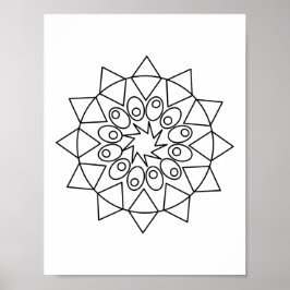 Poster - Farbe in diesem einfachen Mandala-Design