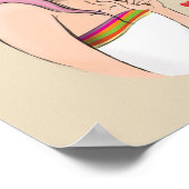 Poster Fashion Illustration Summer Girl Ice Creme (Ecke)