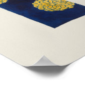 Poster featuring blue and gold Japanese nagajuban (Ecke)