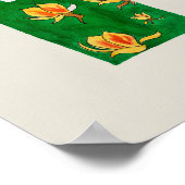 Poster featuring green and gold Japanese nagajuban (Ecke)