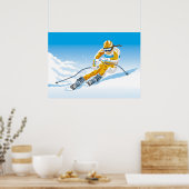 Poster Female Downhill Skier Winter Sport (Küche)