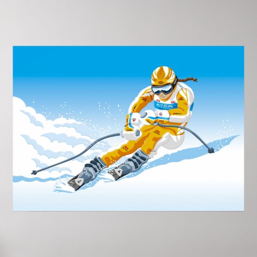 Poster Female Downhill Skier Winter Sport (Vorne)