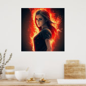 Poster Fille Super-Héros (Küche)