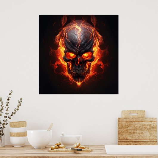 Poster Firestorm Skull (Küche)