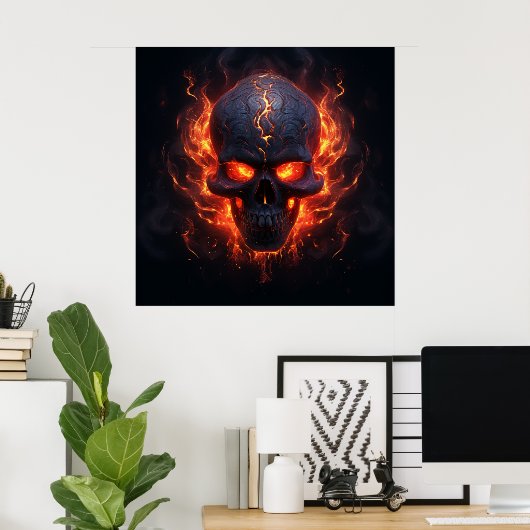 Poster Flames of the Skull (Heimbüro)