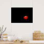 Poster - Flamme aus roter Kerze (Küche)