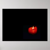 Poster - Flamme aus roter Kerze (Vorne)