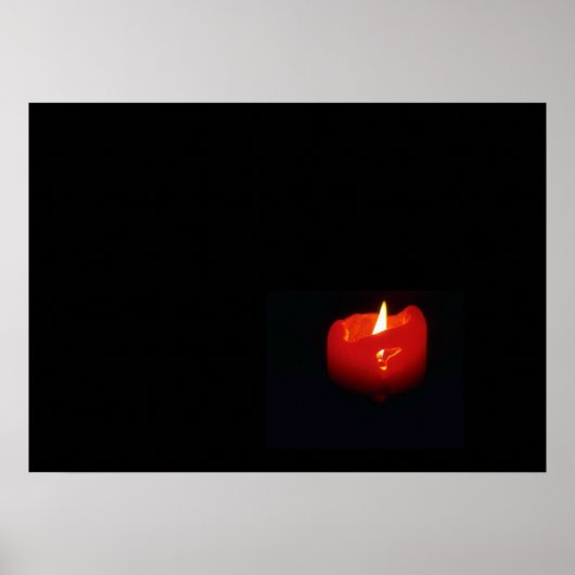 Poster - Flamme aus roter Kerze (Vorne)