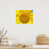 Poster - Fliegen auf Sonnenblumen (Küche)